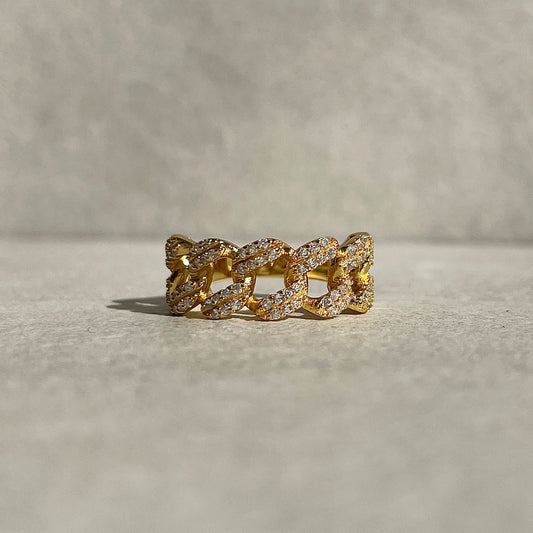 CHAIN DIAMOND RING | GOLD