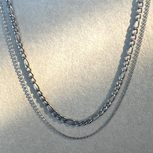 ALYSSA DOUBLE NECKLACE | SILVER